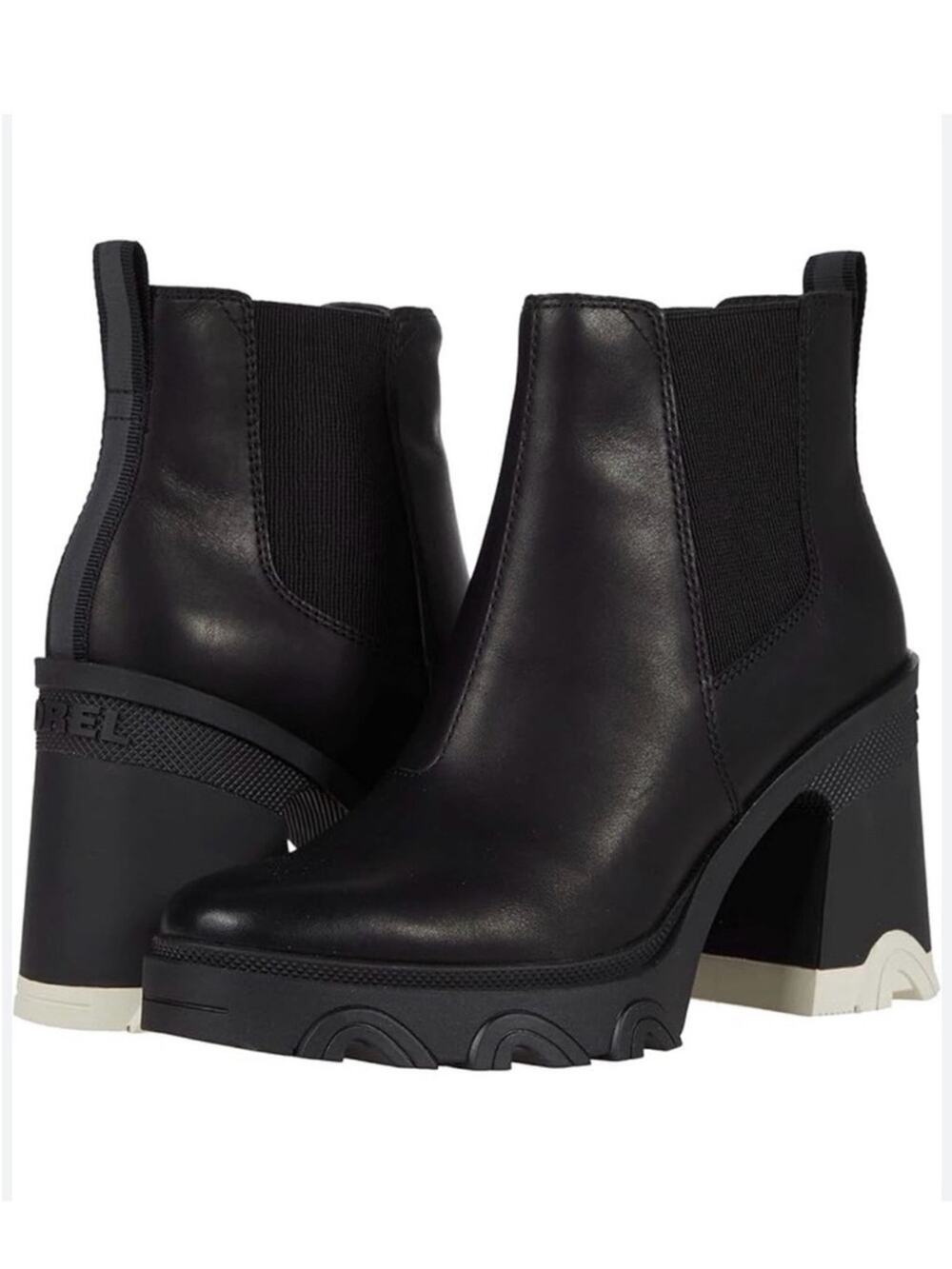 Sorel 7.5 BREX™ HEEL CHELSEA BOOTIE black waterproof stylish color block heel